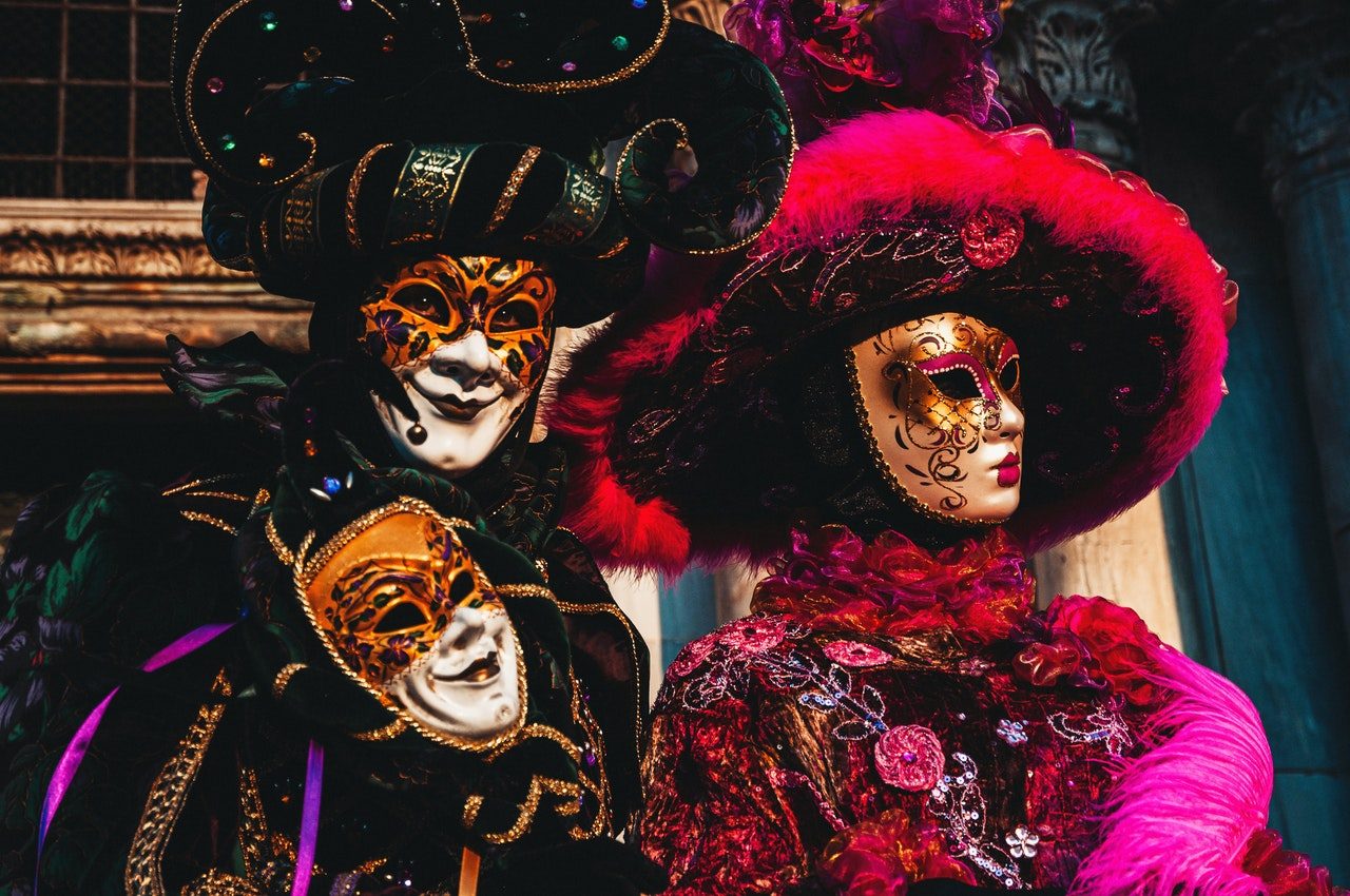 Lot De 2 Masques Vénitiens En Dentelle Noire - Pour Couple, Mascarade, Carnaval, Halloween - Taille Unique Ajustable